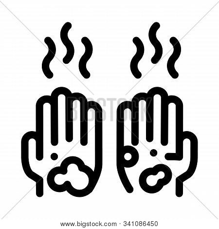 Dirty And Smelly Hands Icon Vector. Outline Dirty And Smelly Hands Sign. Isolated Contour Symbol Ill