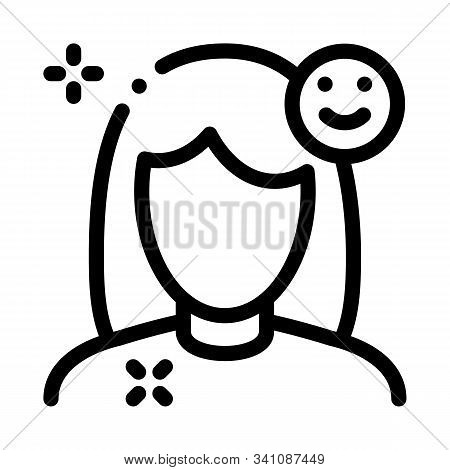 Girl Shine Clean Face Icon Vector. Outline Girl Shine Clean Face Sign. Isolated Contour Symbol Illus