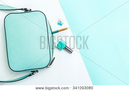 Beauty And Fashion Minty Hue Color. Color 2020. Copy Space