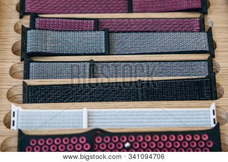 Watchbands In A Row. Silicone Straps For Sports Watches. Colored Bracelets For Smart Watches.