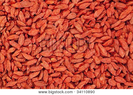 baggrund af tørrede røde tibetanske goji bær (wolfberry) - superfruit