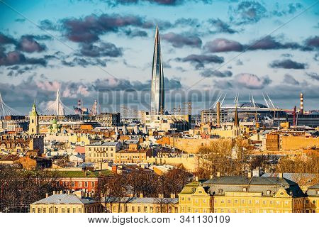 Panoramic View From The Roof Of St. Isaac's Cathedral. Saint Petersburg. Russia.