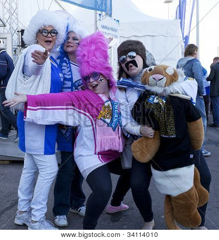 Eishockey-Fans in der Eishockey-Weltmeisterschaft 2012 in Finnland