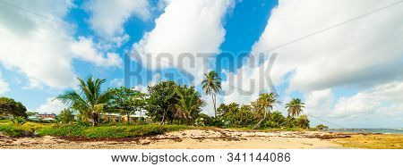 Clouds Over Autre Bord Shore In Guadeloupe, French West Indies. Lesser Antilles, Caribbean Sea
