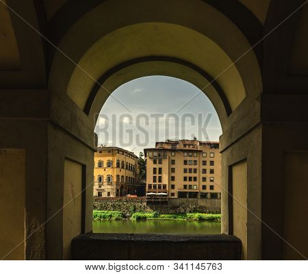 Old Arch In Florence's Lungarno