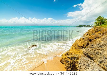 Le Gosier Coast In Guadeloupe, French West Indies. Lesser Antilles, Caribbean Sea