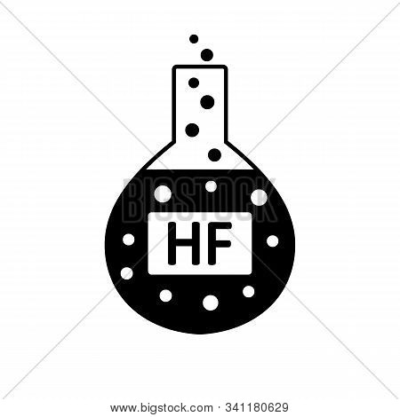 Laboratory Glass With Hydrofluoric Acid On White Background. Vector Illustration.