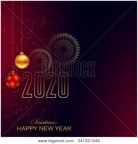 Happy New Year Celebration Greeting Card Design Background