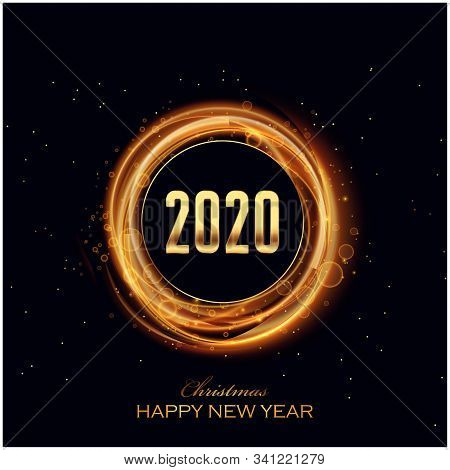 Merry Christmas Happy New Year 2020 Greeting Card Stock Illustration