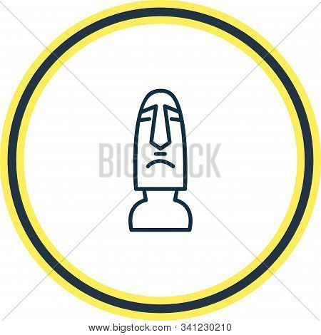 Vector Illustration Of Moai Icon Line. Beautiful Culture Element Also Can Be Used As Sculpture Icon 