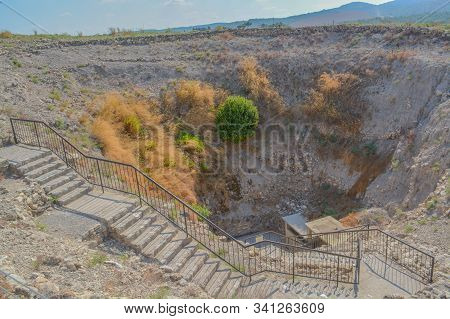 Huge Water System, Spring Fed At The Tel Megiddo National Park, City Of Megiddo, Israel