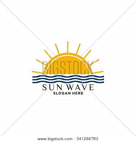 Sun Wave Logo Icon Design Vector Template