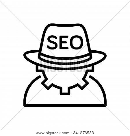 Black Line Icon For Seo-blackhat Seo Blackhat Cogwheel Technical Costume Development