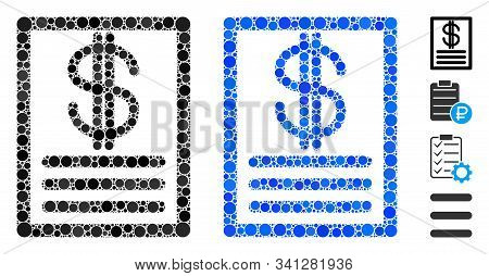 Price-list Composition Of Filled Circles In Variable Sizes And Shades, Based On Price-list Icon. Vec
