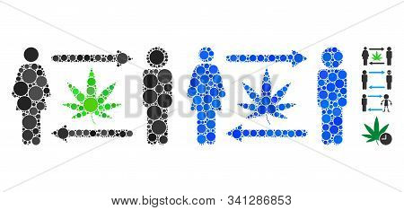 People Exchange Cannabis Mosaic Of Round Dots In Variable Sizes And Color Tinges, Based On People Ex