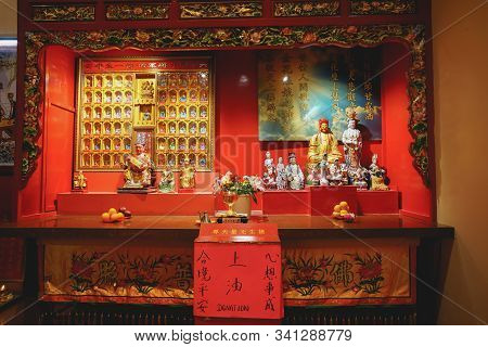 Kuala Lumpur, Malaysia - November 7, 2019: The Chinese Temple In Kuala Lumpur Named Guan Di Temple. 