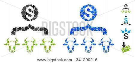 Cattle Result Money Mosaic Of Spheric Dots In Various Sizes And Color Tints, Based On Cattle Result 
