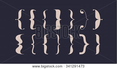 Bracket, Braces, Parentheses. Typography Set Of Curly Brackets. Bracket Punctuation Shapes For Messa