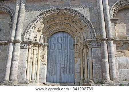Ancient Doorway Stone Arch In Parthenay, France