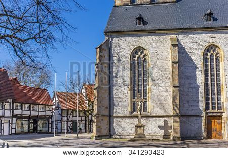 St. Christophorus Church And Old Houses In Werne, Germany