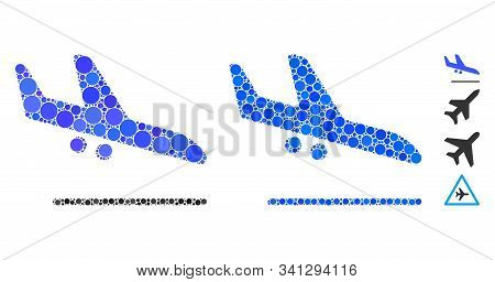 Aiplane Landing Composition Of Circle Elements In Variable Sizes And Color Tones, Based On Aiplane L