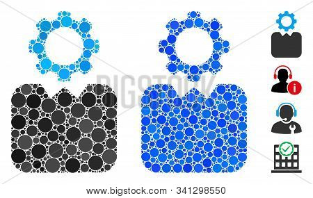 Bureaucrat Composition Of Spheric Dots In Variable Sizes And Shades, Based On Bureaucrat Icon. Vecto