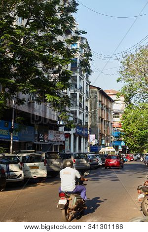 Panaji, Goa, India - December 15, 2019: Streets Of The State Capital Of Goa Panjim. Old Slums Cities