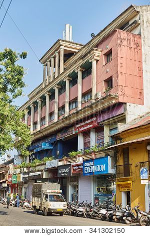 Panaji, Goa, India - December 15, 2019: Streets Of The State Capital Of Goa Panjim. Old Slums Cities