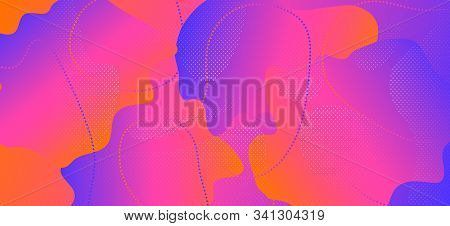 Purple Fluid Shapes. Business Liquid Illustration. Abstract Geometric Template. Red Graphic Artwork.