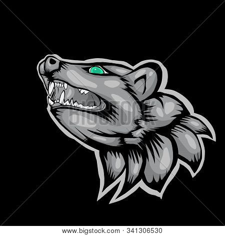 Simple Design Of Weasel On Black Background