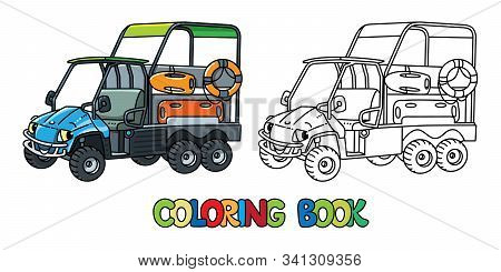 Funny Resque Vehicle With Eyes. Car Coloring Book