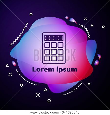 Purple Line Password Protection And Safety Access Icon Isolated On Blue Background. Security, Safety