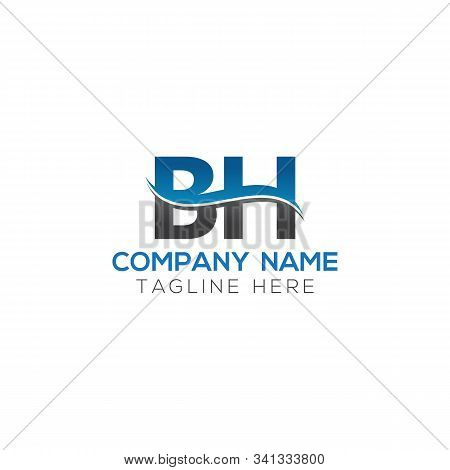Bh Letter Logo With Water Wave Business Typography Vector Template. Creative Abstract Letter Bh Logo