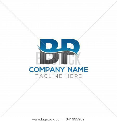 Bp Letter Logo With Water Wave Business Typography Vector Template. Creative Abstract Letter Bp Logo