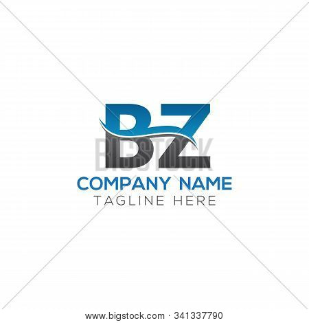Bz Letter Logo With Water Wave Business Typography Vector Template. Creative Abstract Letter Bz Logo