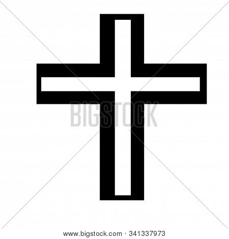 Chirstian Medival Cross Symbol With White Background.