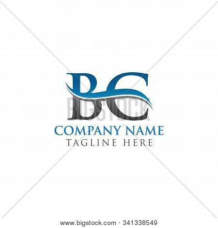 Bc Letter Logo With Water Wave Business Typography Vector Template. Creative Abstract Letter Bc Logo