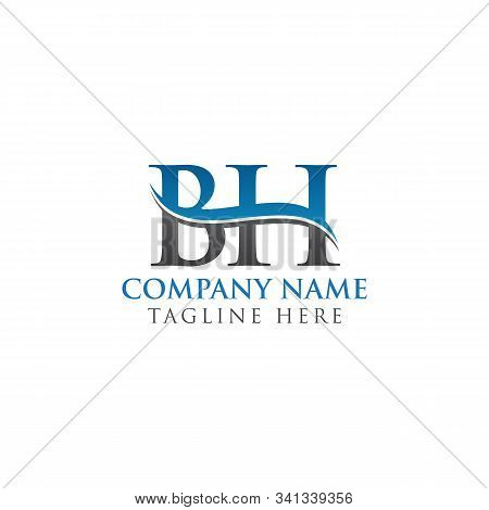 Bh Letter Logo With Water Wave Business Typography Vector Template. Creative Abstract Letter Bh Logo