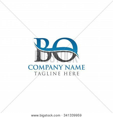 Bo Letter Logo With Water Wave Business Typography Vector Template. Creative Abstract Letter Bo Logo