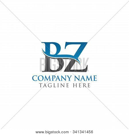 Bz Letter Logo With Water Wave Business Typography Vector Template. Creative Abstract Letter Bz Logo