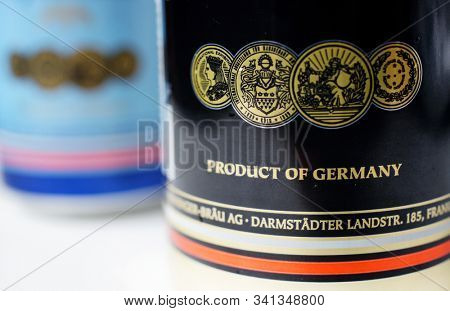 Prague, Czech Republic- September 12, 2019. The famous Henninger brewery in Frankfurt, Germany.