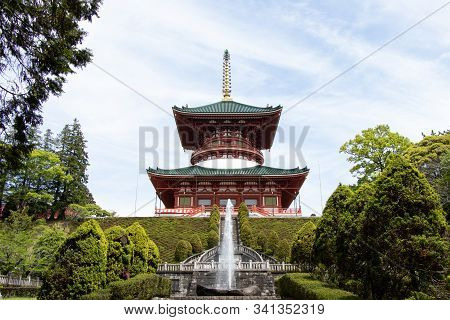 Narita, Japan - May 3, 2019 Great Peace Pagoda That Is The Building In Naritasan Shinshoji Temple. T