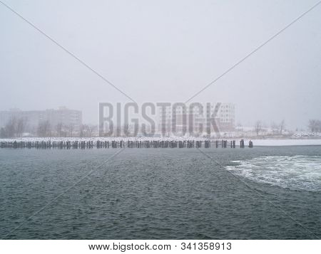 Buildings Along A Waterfront In Boston Harbor