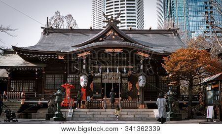 Tokyo, Japan - 19 3 2019: Kumano Shrine In Shinjuku, Japan