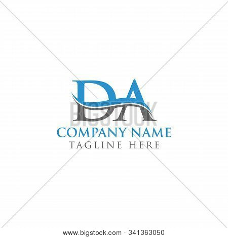 Initial Da Water Wave Letter Logo With Creative Modern Typography Vector Template. Da Logo Design