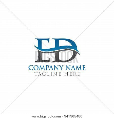 Initial Ed Letter Linked Logo Business Vector Template. Water Wave Ed Logo Design
