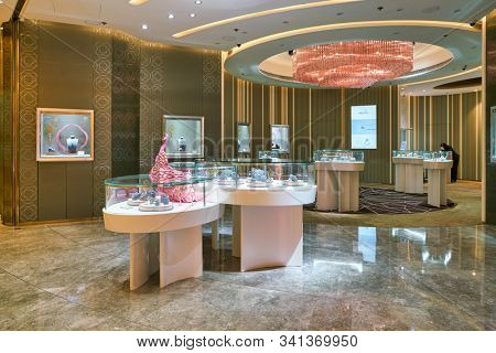 HONG KONG, CHINA - CIRCA JANUARY, 2019: interior shot of Peonia store in Elements shopping mall.