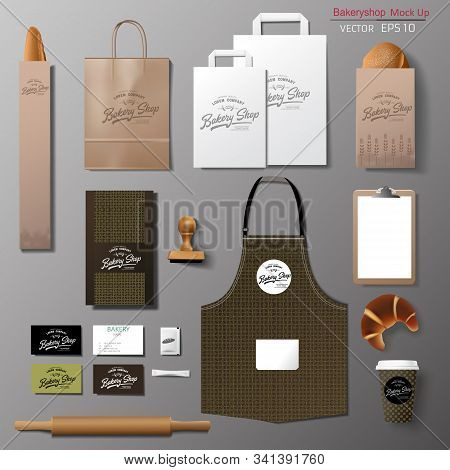 Vector Bakery Corporate Branding Identity Template Design Set.