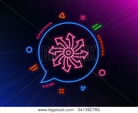 Versatile Line Icon. Neon Laser Lights. Multifunction Sign. Glow Laser Speech Bubble. Neon Lights Ch