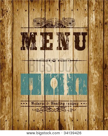 Dekoratif menü kartı. Vektör Illustration.